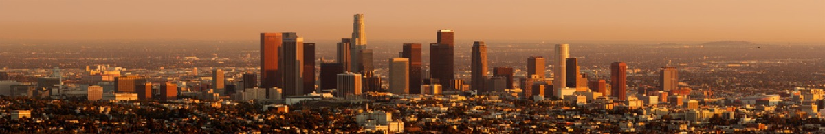 Vue de la skyline de Los Angeles à la nuit