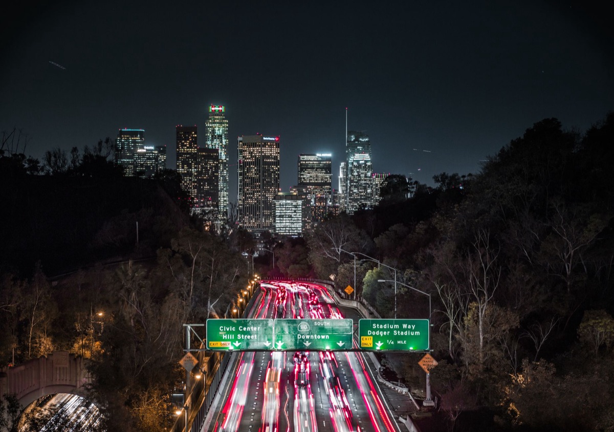 freeways with traffic signs