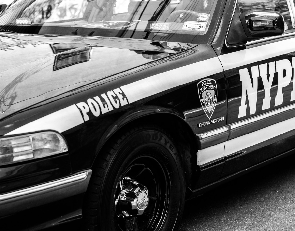 Police car mural in Los Angeles